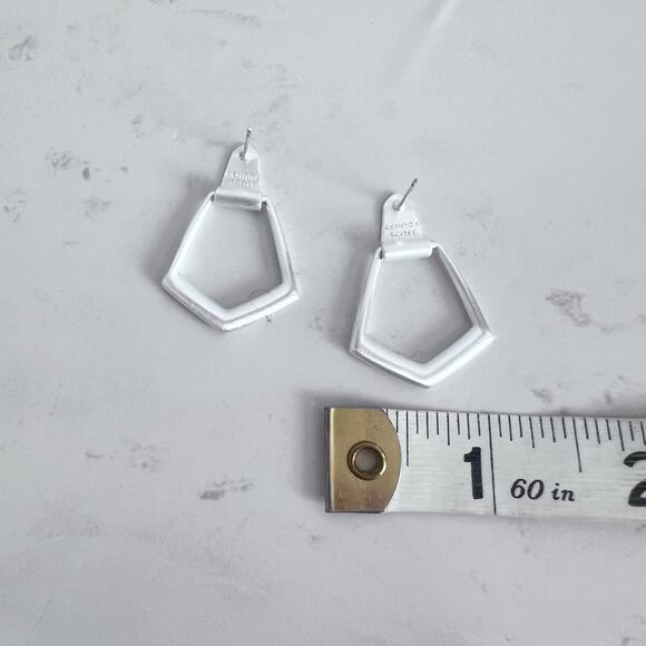 Kendra Scott Paxton Door Knocker Earrings Silver Tone Small - Picture 8 of 8